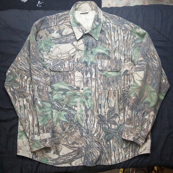 Vintage Five Brother Realtree Camouflage Flannel Button Shirt - Picture 2 of 5